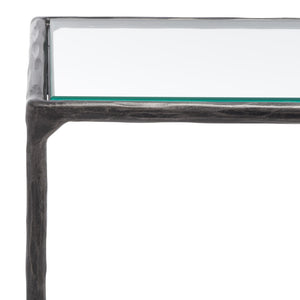 Safavieh Jessa Forged Metal Rectangle Console Table Black Forged Metal / Tempered Glass SFV9502E
