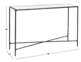 Safavieh Jessa Forged Metal Rectangle Console Table Black Forged Metal / Tempered Glass SFV9502E