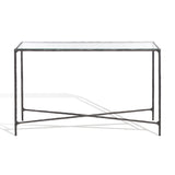 Safavieh Jessa Forged Metal Rectangle Console Table Black Forged Metal / Tempered Glass SFV9502E