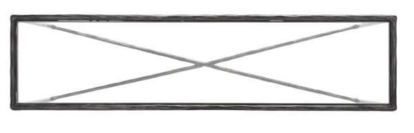 Safavieh Jessa Forged Metal Rectangle Console Table Black Forged Metal / Tempered Glass SFV9502E