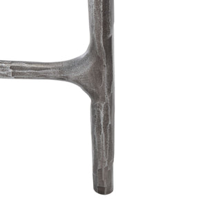 Jessa Forged Metal Square End Table Silver Forged Metal / Tempered Glass SFV9503B