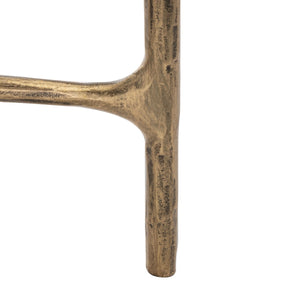 Jessa Forged Metal Square End Table Brass / White Forged Metal / White Marble SFV9503C