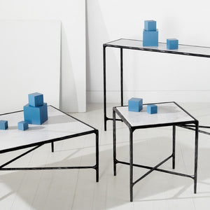 Safavieh Jessa Forged Metal Rectangle Console Table Black Forged Metal / Tempered Glass SFV9502E