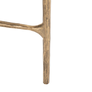 Jessa Forged Metal Tall Round End Table Brass / White Forged Metal / White Marble SFV9504C