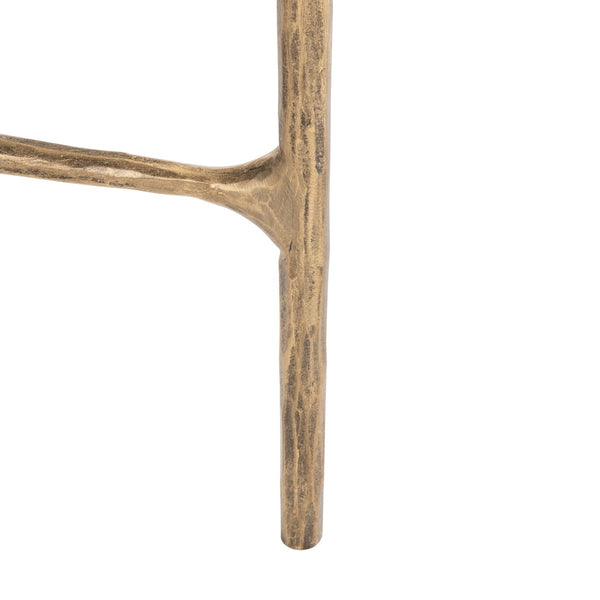 Jessa Forged Metal Tall Round End Table Brass / White Forged Metal / White Marble SFV9504C