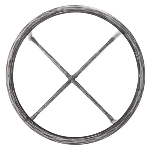 Jessa Forged Metal Round End Table Silver Forged Metal / Tempered Glass SFV9505B