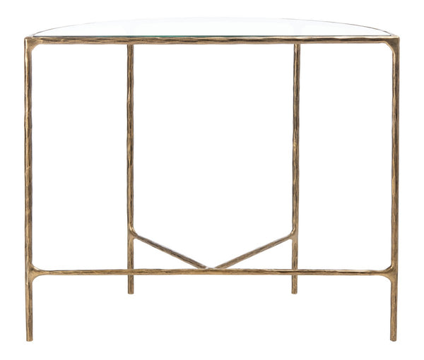 Jessa Forged Metal Console Table Brass Forged Metal / Tempered Glass SFV9506A