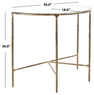 Jessa Forged Metal Console Table Brass Forged Metal / Tempered Glass SFV9506A