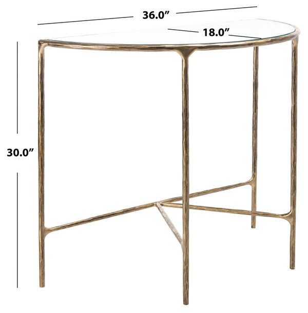 Jessa Forged Metal Console Table Brass Forged Metal / Tempered Glass SFV9506A