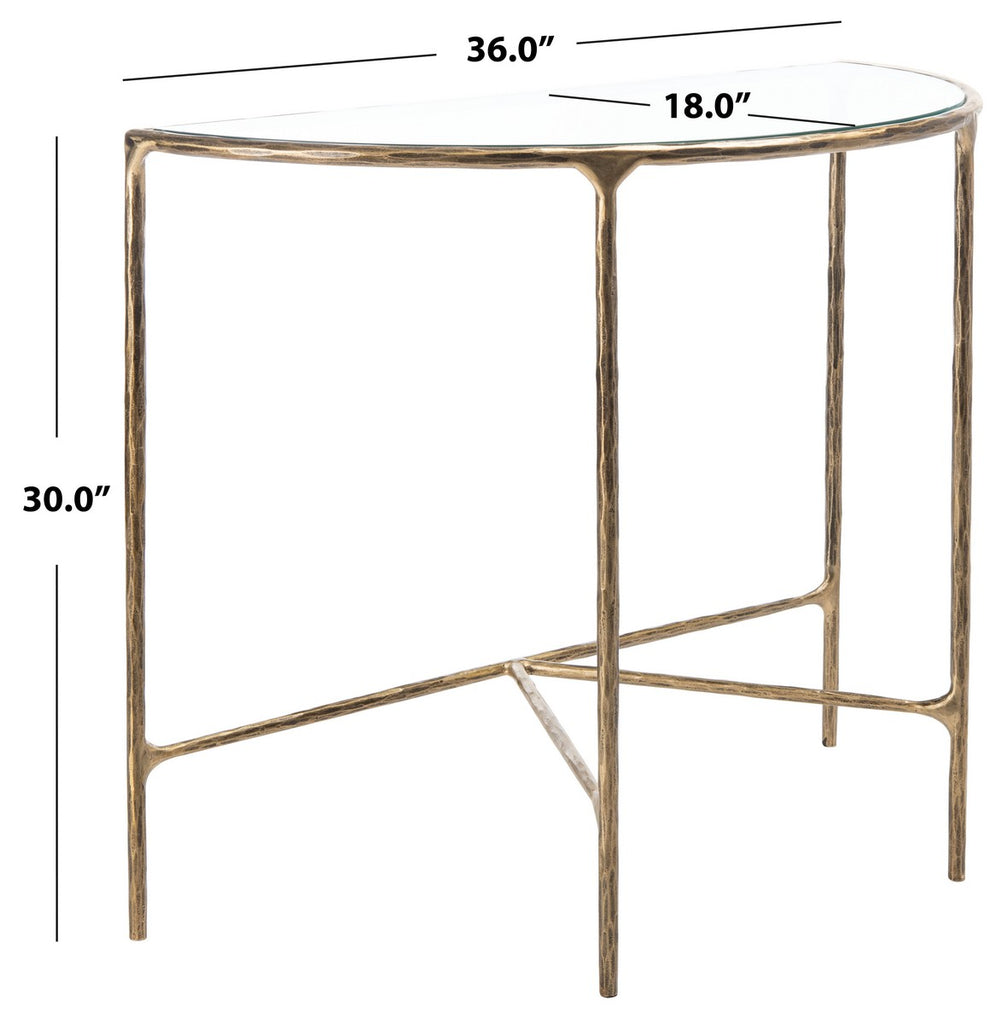 Jessa Forged Metal Console Table Brass Forged Metal / Tempered Glass SFV9506A