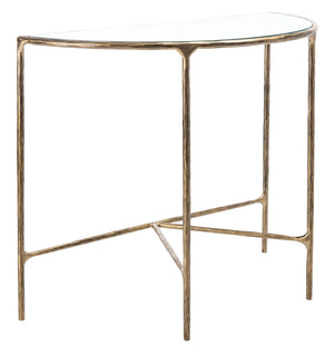 Jessa Forged Metal Console Table Brass Forged Metal / Tempered Glass SFV9506A