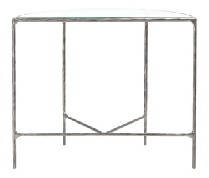 Jessa Forged Metal Console Table Silver Forged Metal / Tempered Glass SFV9506B