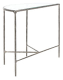 Jessa Forged Metal Console Table Silver Forged Metal / Tempered Glass SFV9506B