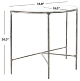 Jessa Forged Metal Console Table Silver Forged Metal / Tempered Glass SFV9506B