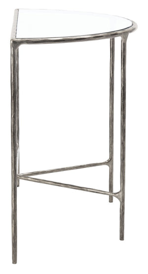 Jessa Forged Metal Console Table Silver Forged Metal / Tempered Glass SFV9506B