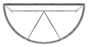 Jessa Forged Metal Console Table Silver Forged Metal / Tempered Glass SFV9506B
