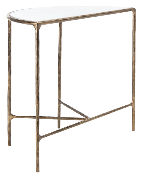 Jessa Forged Metal Console Table Brass / White Forged Metal / White Marble SFV9506C
