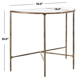 Jessa Forged Metal Console Table Brass / White Forged Metal / White Marble SFV9506C