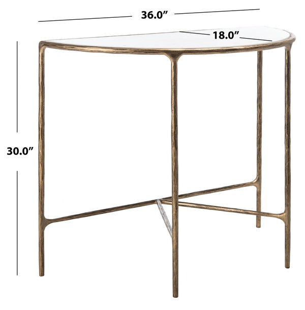 Jessa Forged Metal Console Table Brass / White Forged Metal / White Marble SFV9506C