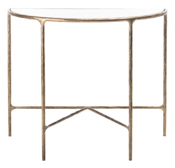 Jessa Forged Metal Console Table Brass / White Forged Metal / White Marble SFV9506C