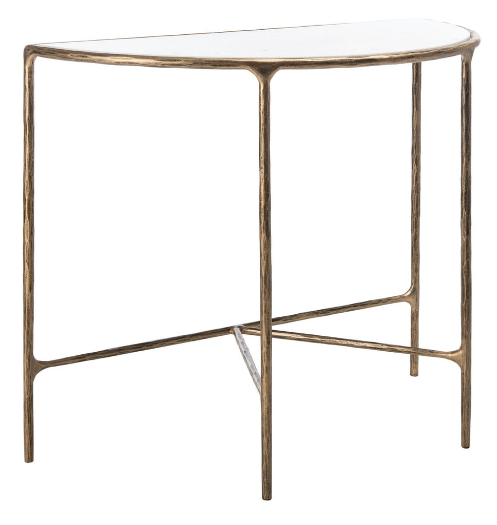 Jessa Forged Metal Console Table Brass / White Forged Metal / White Marble SFV9506C