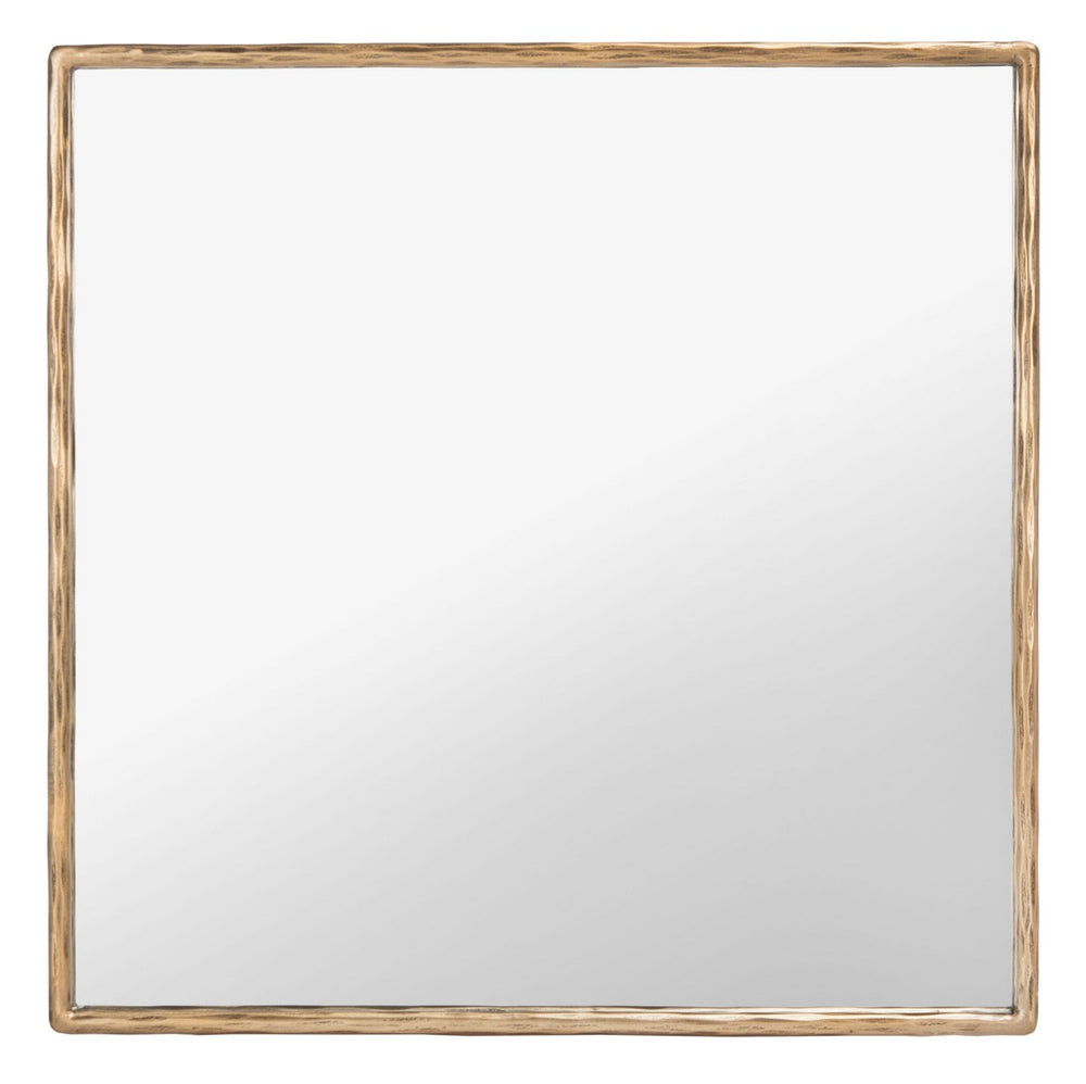 Yvette Square Metal Mirror - Elegant Brass Frame for Stylish Décor, 32" x 32", No Assembly Needed
