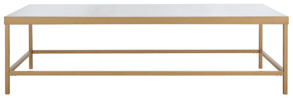 Caralyn Rectangle Marble Coffee Table - Glamorous Gold & White Design for Modern Living Rooms