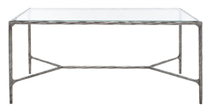 Safavieh Jessa Metal Coffee Table Silver Metal / Tempered Glass SFV9520B