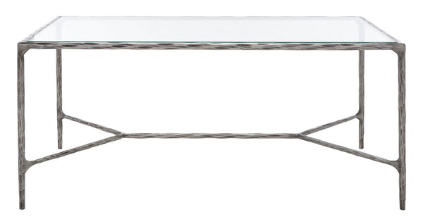 Safavieh Jessa Metal Coffee Table Silver Metal / Tempered Glass SFV9520B