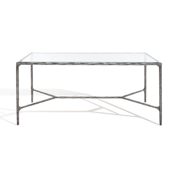 Safavieh Jessa Metal Coffee Table Silver Metal / Tempered Glass SFV9520B