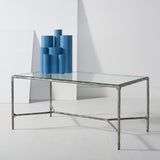Safavieh Jessa Metal Coffee Table Silver Metal / Tempered Glass SFV9520B
