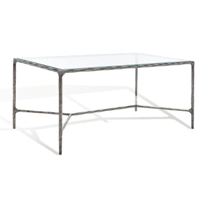 Safavieh Jessa Metal Coffee Table Silver Metal / Tempered Glass SFV9520B