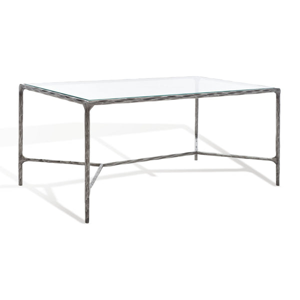 Safavieh Jessa Metal Coffee Table Silver Metal / Tempered Glass SFV9520B