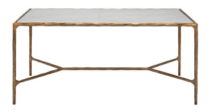 Safavieh Jessa Metal Coffee Table Brass / White Metal / White Marble / Mdf SFV9520C