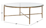 Safavieh Jessa Oval Metal Coffee Table Brass Metal / Tempered Glass SFV9521A