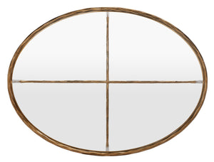 Safavieh Jessa Oval Metal Coffee Table Brass Metal / Tempered Glass SFV9521A