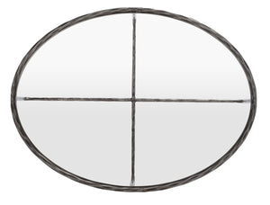 Safavieh Jessa Oval Metal Coffee Table Silver Metal / Tempered Glass SFV9521B