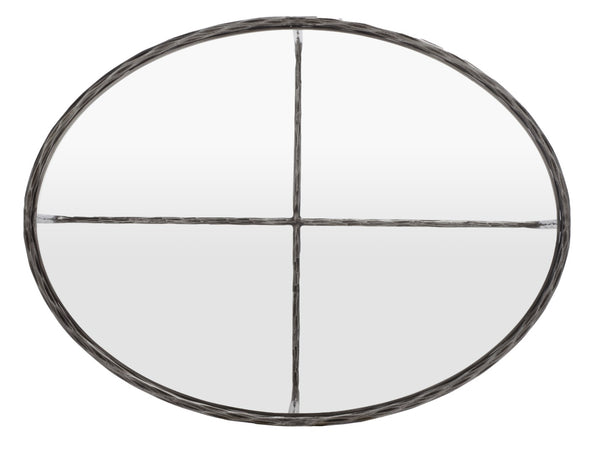 Safavieh Jessa Oval Metal Coffee Table Silver Metal / Tempered Glass SFV9521B