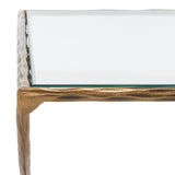 Safavieh Debbie Rectangle Metal Coffee Table Brass Metal / Tempered Glass SFV9522A