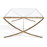 Safavieh Debbie Rectangle Metal Coffee Table Brass Metal / Tempered Glass SFV9522A