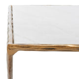 Safavieh Debbie Rectangle Metal Coffee Table Brass / White Metal / White Marble / Mdf SFV9522C