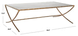 Safavieh Debbie Rectangle Metal Coffee Table Brass / White Metal / White Marble / Mdf SFV9522C