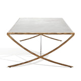 Safavieh Debbie Rectangle Metal Coffee Table Brass / White Metal / White Marble / Mdf SFV9522C