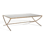 Safavieh Debbie Rectangle Metal Coffee Table Brass / White Metal / White Marble / Mdf SFV9522C