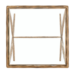 Safavieh Debbie Square Metal Accent Table Brass Metal / Tempered Glass SFV9523A