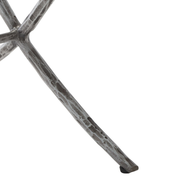 Safavieh Debbie Square Metal Accent Table Silver Metal / Tempered Glass SFV9523B