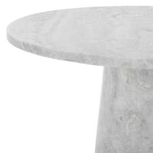Safavieh Valentia Tall Round Marble Accent Table Light Grey Marble / Mdf  SFV9703A-2BX