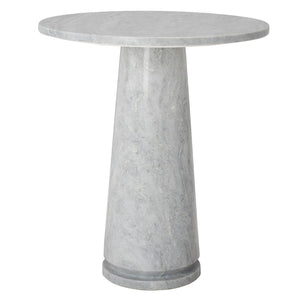 Safavieh Valentia Tall Round Marble Accent Table Light Grey Marble / Mdf  SFV9703A-2BX