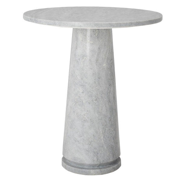 Safavieh Valentia Tall Round Marble Accent Table Light Grey Marble / Mdf  SFV9703A-2BX