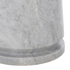 Safavieh Valentia Tall Round Marble Accent Table Light Grey Marble / Mdf  SFV9703A-2BX